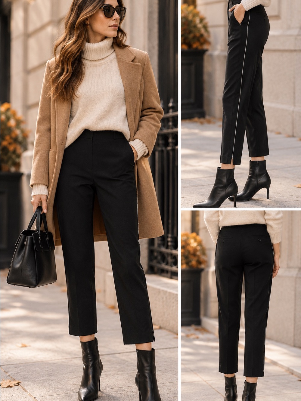 Céline by Phoebe Philo Black Tailored Side-Zip Trousers – Size FR 36 / US 4